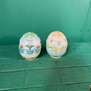 Hand-Painted Pastel Easter Egg Decorative Box - Pastel Multicolor